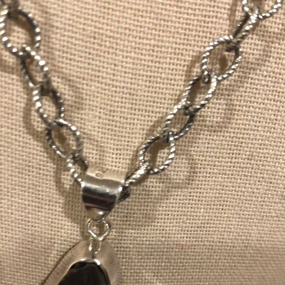 Smokey Quartz Diamond Cut Open Link Sterling Silver Chain - Picture 5 of 10